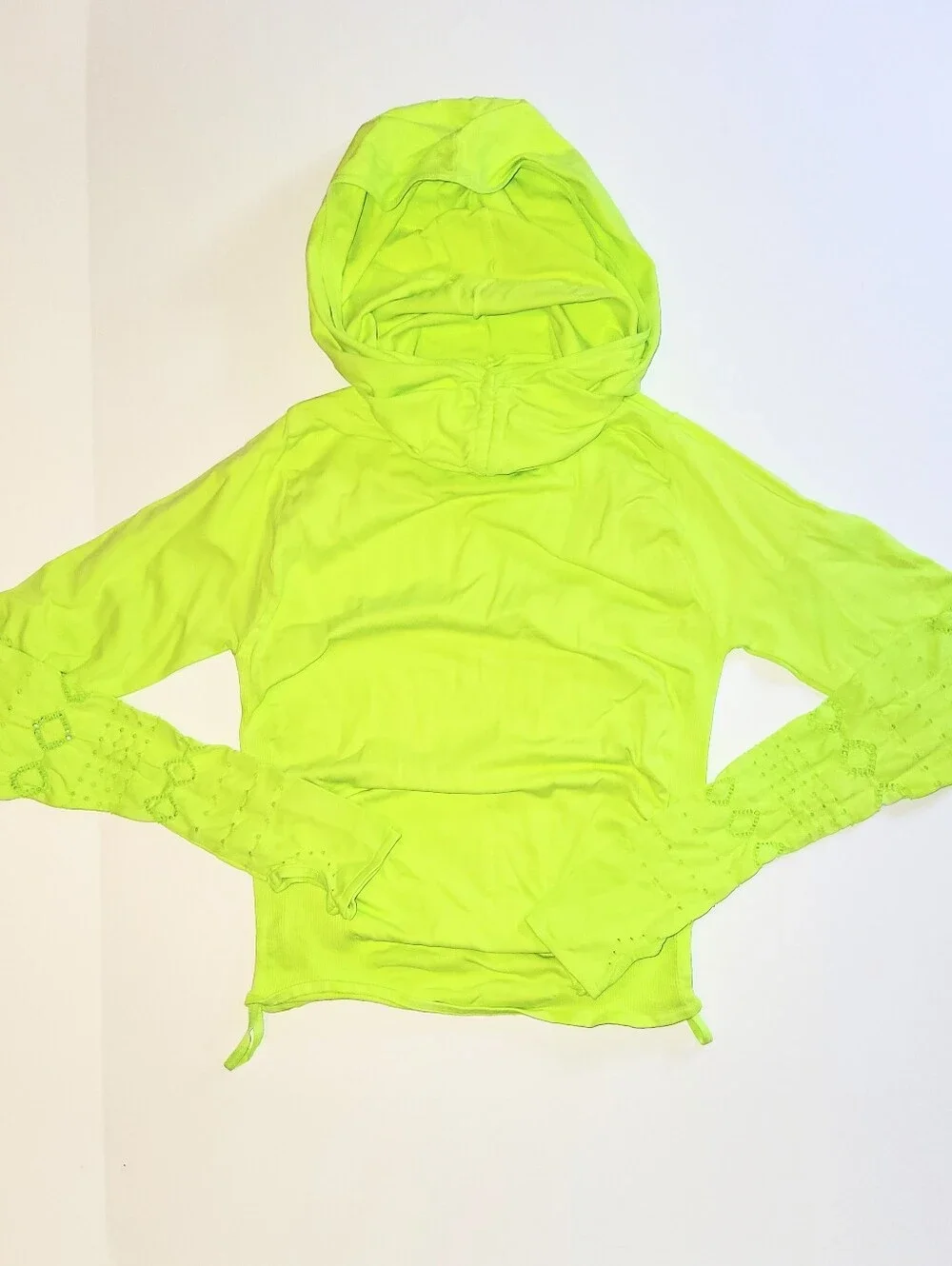 NWOT Free People Movement Good Karma Seamless Lightweight Hoodie XS/Small Neon